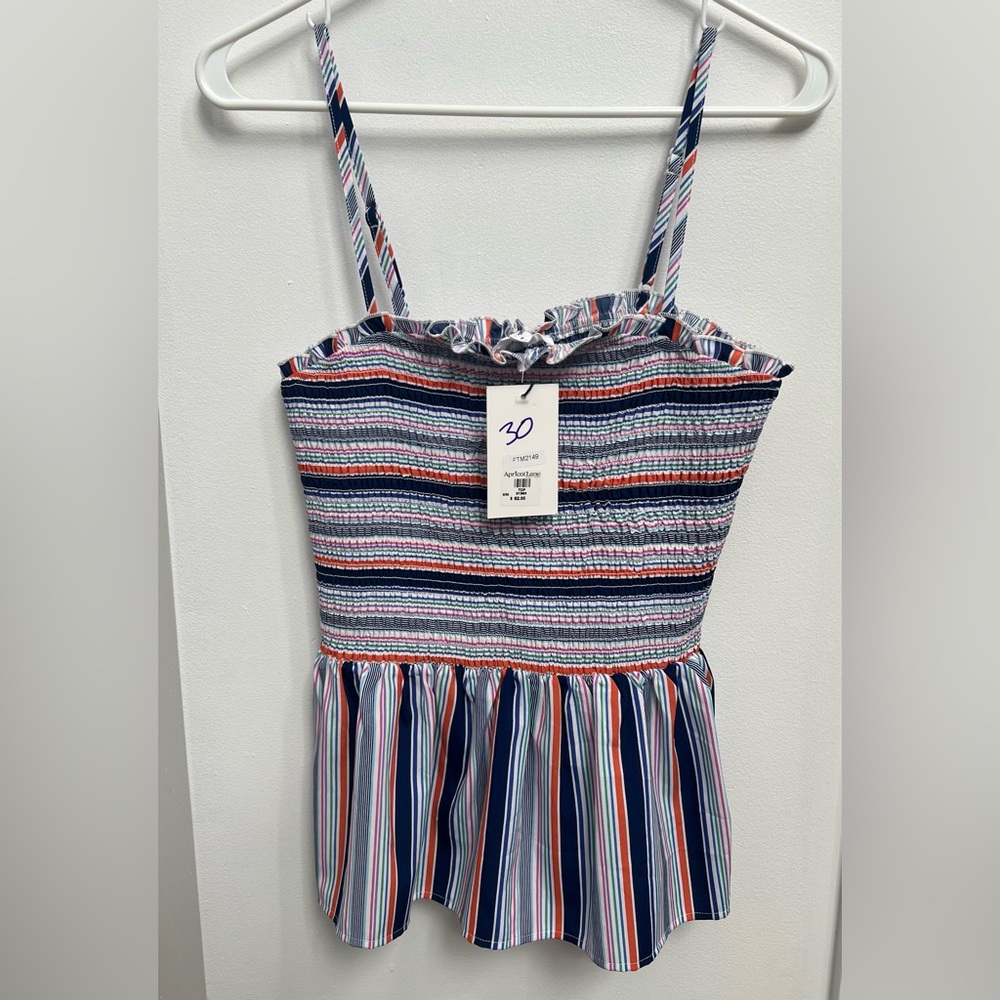 Nwt Apricot lane women’s colorful striped tank top size small
